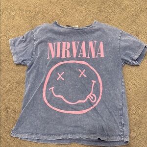 Nirvana Kids Blue T-Shirt with Pink Logo